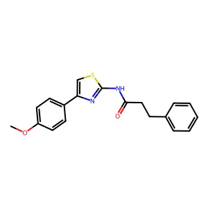 N-[4-(4-methoxyphenyl)thiazol-2-yl]-3-phenylpropionamide structure