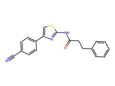 N-[4-(4-cyanophenyl)-1,3-thiazol-2-yl]-3-phenylpropanamide structure