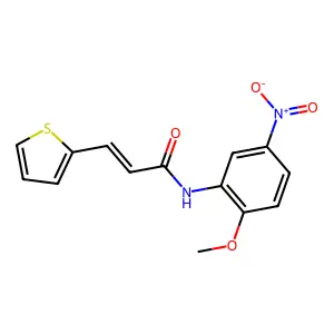 (2E)-N-(2-methoxy-5-nitrophenyl)-3-(thiophen-2-yl)prop-2-enamide structure