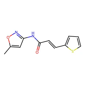 N-(5-methyl-3-isoxazolyl)-3-(2-thienyl)acrylamide structure