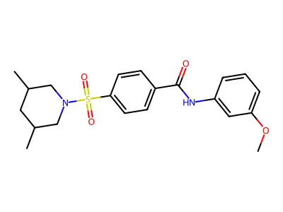 4-[(3,5-dimethylpiperidin-1-yl)sulfonyl]-N-(3-methoxyphenyl)benzamide structure