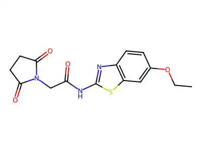 2-(2,5-dioxopyrrolidin-1-yl)-N-(6-ethoxy-1,3-benzothiazol-2-yl)acetamide structure