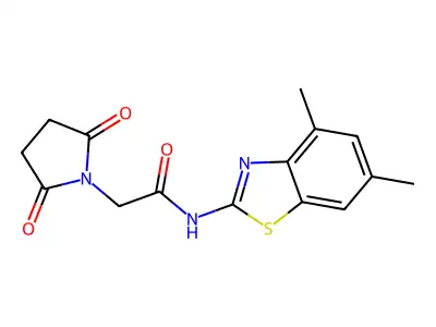 N-(4,6-dimethyl-1,3-benzothiazol-2-yl)-2-(2,5-dioxopyrrolidin-1-yl)acetamide structure