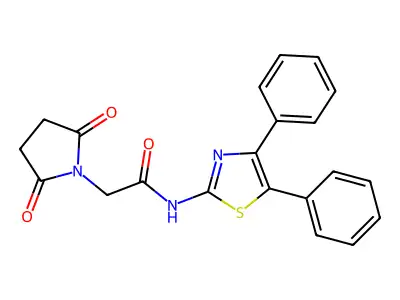2-(2,5-dioxopyrrolidin-1-yl)-N-(4,5-diphenyl-1,3-thiazol-2-yl)acetamide structure