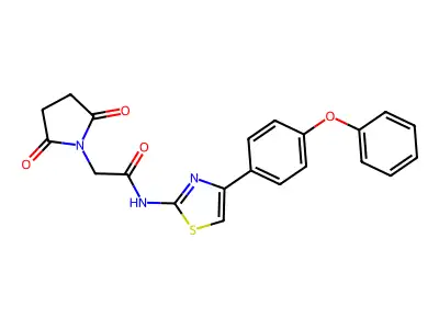 2-(2,5-dioxopyrrolidin-1-yl)-N-[4-(4-phenoxyphenyl)-1,3-thiazol-2-yl]acetamide structure