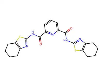 N2,N6-bis(4,5,6,7-tetrahydrobenzo[d]thiazol-2-yl)pyridine-2,6-dicarboxamide structure