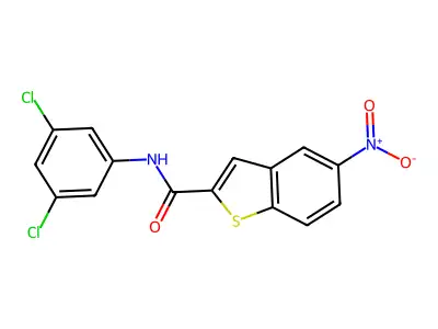 N-(3,5-dichlorophenyl)-5-nitro-1-benzothiophene-2-carboxamide structure