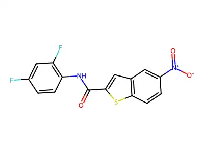 N-(2,4-difluorophenyl)-5-nitro-1-benzothiophene-2-carboxamide structure