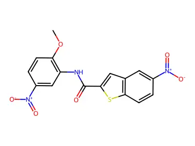 N-(2-methoxy-5-nitrophenyl)-5-nitro-1-benzothiophene-2-carboxamide structure