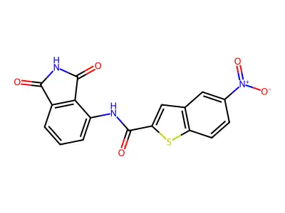 N-(1,3-dioxoisoindolin-4-yl)-5-nitrobenzo[b]thiophene-2-carboxamide structure