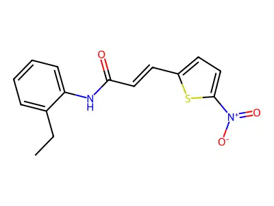 N-(2-ethylphenyl)-3-(5-nitrothiophen-2-yl)prop-2-enamide structure