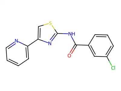 3-Chloro-N-(4-pyridin-2-yl-thiazol-2-yl)-benzamide structure
