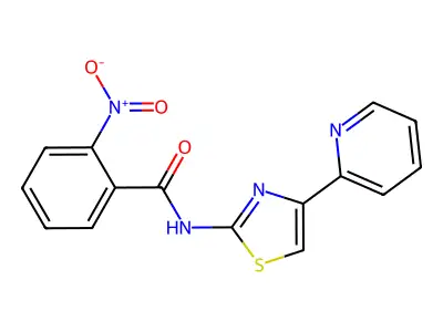 2-nitro-N-(4-(pyridin-2-yl)thiazol-2-yl)benzamide structure