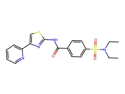 4-(diethylsulfamoyl)-N-(4-pyridin-2-yl-1,3-thiazol-2-yl)benzamide structure