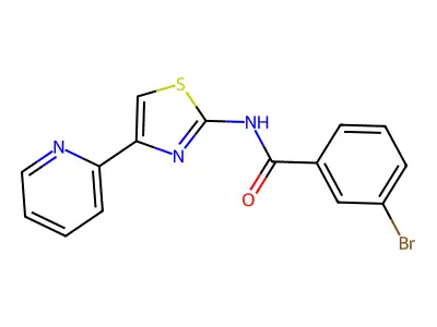 3-bromo-N-[4-(2-pyridyl)thiazol-2-yl]benzamide structure