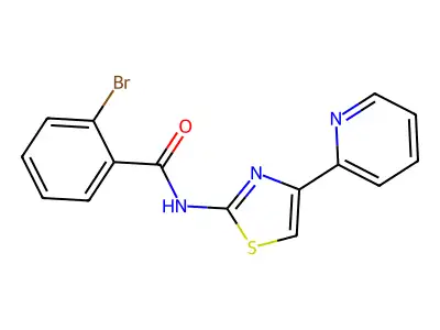 2-bromo-N-(4-(pyridin-2-yl)thiazol-2-yl)benzamide structure