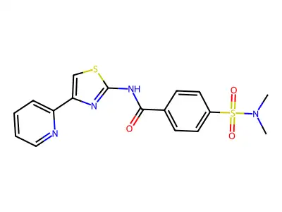 4-(N,N-dimethylsulfamoyl)-N-(4-(pyridin-2-yl)thiazol-2-yl)benzamide structure