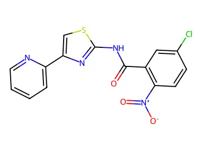 5-chloro-2-nitro-N-(4-pyridin-2-yl-1,3-thiazol-2-yl)benzamide structure