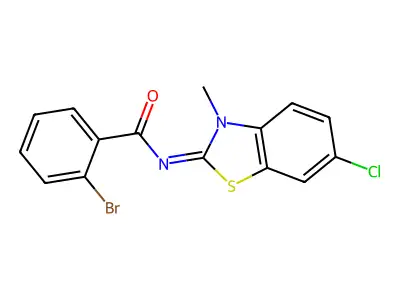 (E)-2-bromo-N-(6-chloro-3-methylbenzo[d]thiazol-2(3H)-ylidene)benzamide structure