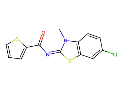 (Z)-N-(6-chloro-3-methylbenzo[d]thiazol-2(3H)-ylidene)thiophene-2-carboxamide structure