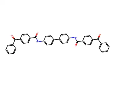 4-benzoyl-N-[4-[4-[(4-benzoylbenzoyl)amino]phenyl]phenyl]benzamide structure