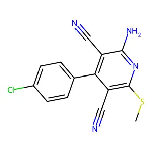2-Amino-4-(4-chlorophenyl)-6-(methylthio)pyridine-3,5-dicarbonitrile structure