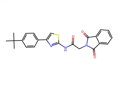 N-(4-(4-(tert-butyl)phenyl)thiazol-2-yl)-2-(1,3-dioxoisoindolin-2-yl)acetamide structure
