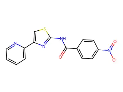 4-nitro-N-[4-(2-pyridyl)thiazol-2-yl]benzamide structure