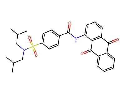 4-[bis(2-methylpropyl)sulfamoyl]-N-(9,10-dioxoanthracen-1-yl)benzamide structure