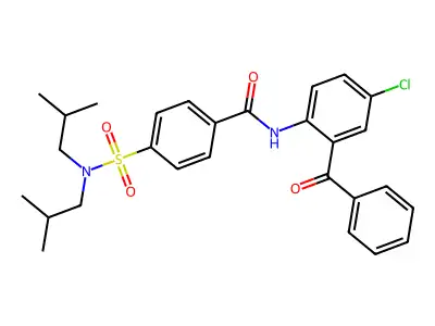 N-(2-benzoyl-4-chlorophenyl)-4-[bis(2-methylpropyl)sulfamoyl]benzamide structure