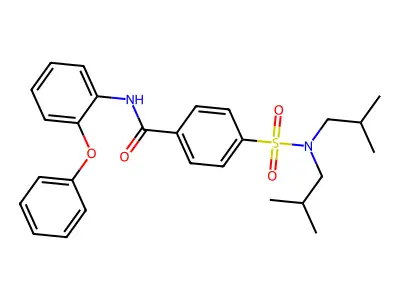 4-[bis(2-methylpropyl)sulfamoyl]-N-(2-phenoxyphenyl)benzamide structure
