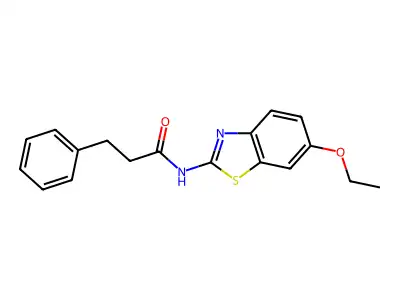 N-(6-ethoxy-1,3-benzothiazol-2-yl)-3-phenylpropanamide structure