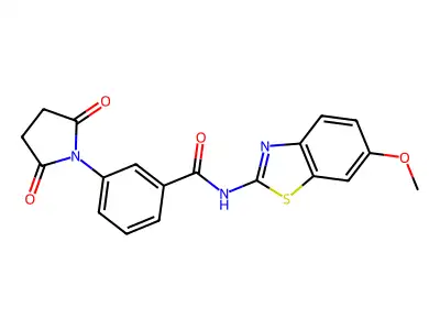 3-(2,5-dioxopyrrolidin-1-yl)-N-(6-methoxy-1,3-benzothiazol-2-yl)benzamide structure