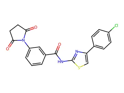 N-[4-(4-chlorophenyl)-1,3-thiazol-2-yl]-3-(2,5-dioxopyrrolidin-1-yl)benzamide structure