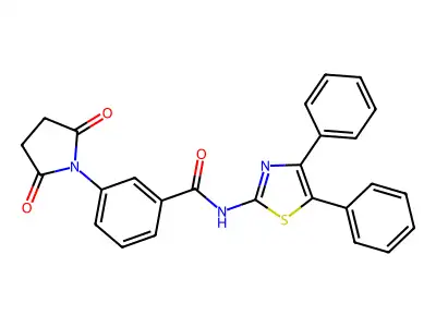 3-(2,5-dioxopyrrolidin-1-yl)-N-(4,5-diphenyl-1,3-thiazol-2-yl)benzamide structure