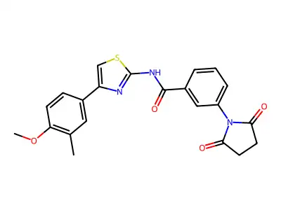 3-(2,5-dioxopyrrolidin-1-yl)-N-[4-(4-methoxy-3-methylphenyl)-1,3-thiazol-2-yl]benzamide structure