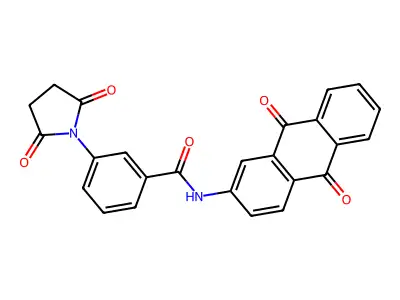 N-(9,10-dioxo-9,10-dihydroanthracen-2-yl)-3-(2,5-dioxopyrrolidin-1-yl)benzamide structure
