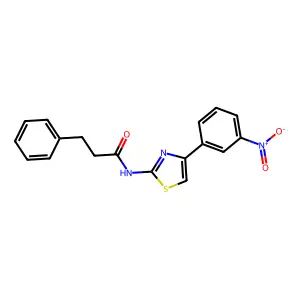 N-[4-(3-nitrophenyl)-1,3-thiazol-2-yl]-3-phenylpropanamide structure