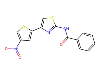 N-[4-(4-nitrothiophen-2-yl)-1,3-thiazol-2-yl]benzamide structure