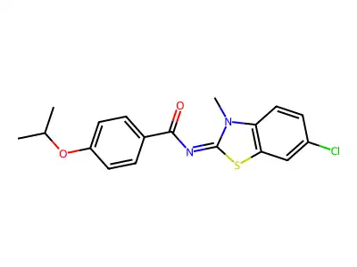 (Z)-N-(6-chloro-3-methylbenzo[d]thiazol-2(3H)-ylidene)-4-isopropoxybenzamide structure