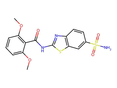 2,6-dimethoxy-N-(6-sulfamoyl-1,3-benzothiazol-2-yl)benzamide structure
