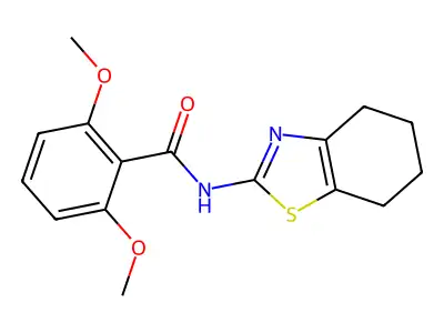 2,6-dimethoxy-N-(4,5,6,7-tetrahydro-1,3-benzothiazol-2-yl)benzamide structure