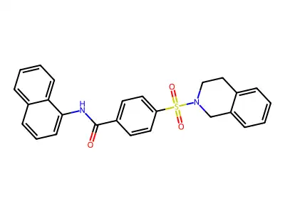 4-((3,4-dihydroisoquinolin-2(1H)-yl)sulfonyl)-N-(naphthalen-1-yl)benzamide structure