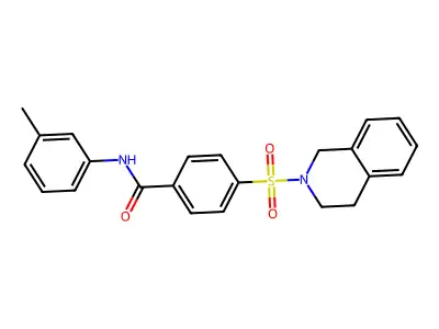 4-((3,4-dihydroisoquinolin-2(1H)-yl)sulfonyl)-N-(m-tolyl)benzamide structure