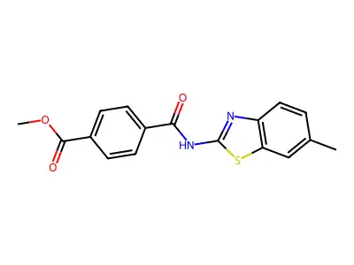 Methyl 4-[(6-methyl-1,3-benzothiazol-2-yl)carbamoyl]benzoate structure