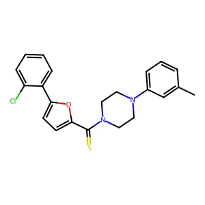 (5-(2-Chlorophenyl)furan-2-yl)(4-(m-tolyl)piperazin-1-yl)methanethione structure