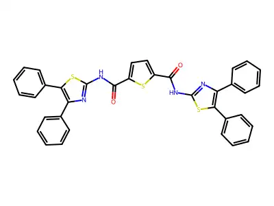 N2,N5-bis(4,5-diphenylthiazol-2-yl)thiophene-2,5-dicarboxamide structure
