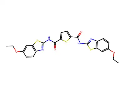 N2,N5-bis(6-ethoxybenzo[d]thiazol-2-yl)thiophene-2,5-dicarboxamide structure