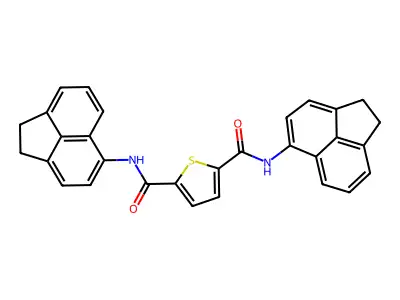 N2,N5-bis(1,2-dihydroacenaphthylen-5-yl)thiophene-2,5-dicarboxamide structure