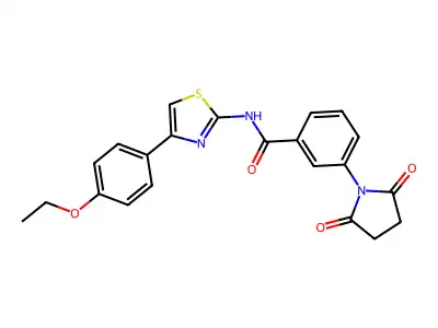 3-(2,5-dioxopyrrolidin-1-yl)-N-(4-(4-ethoxyphenyl)thiazol-2-yl)benzamide structure